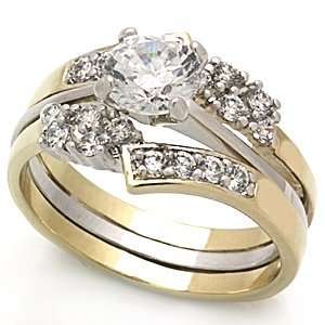 1.25 Carats Womens Two Tone Wedding Engagement Ring Set 