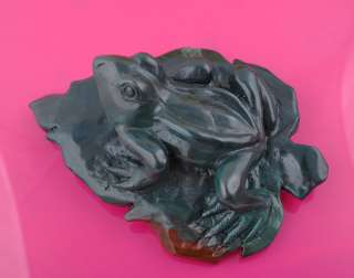 India Onyx Carving Frog Gemstone figurine 6.7  