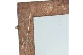 Arts and Crafts Medieval Antique Copper Repousse Mirror  