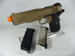 TSD WE Colt 1911 FULL METAL Desert Tan Tactical Gas Pistol 6mm Handgun 