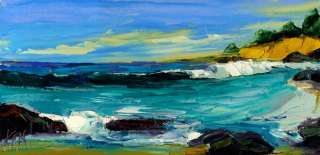   shoreline original seascape oil painting 2011 kenneth john 8x16