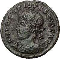 CRISPUS Caesar 320AD Rare Authentic Ancient Roman Coin WREATH  