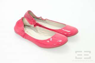 Delman Hot Pink Patent Leather Round Toe Ballet Flats Size 8M  