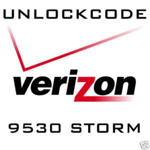 UNLOCK CODE For Verizon Blackberry Storm 2 9550 9650  