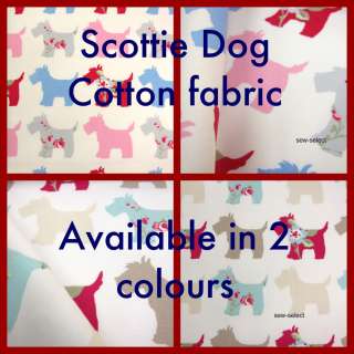 Fat quarter Scottie Dog cotton curtain fabric 26 by 20  