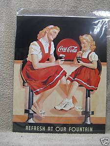 Coca Cola Coke vintage look tin metal sign  