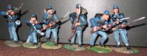 Painted Plastic Conte 54mm Union Civil War Soldiers x 6  