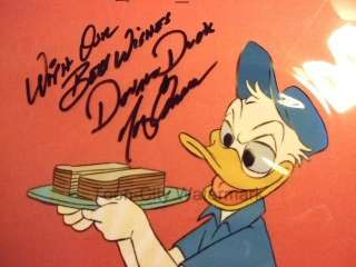 Donald Duck Disney Art Corner Production Cel SIGNED Voice Tony Anselmo 
