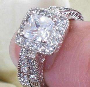   Pave CZ Wedding Ring Set Size 7 ~ 99 Cent Daily Deal ~  