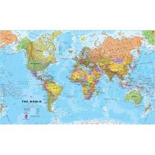 Giant World MegaMap, Large Wall Map, Non Laminated 48x77