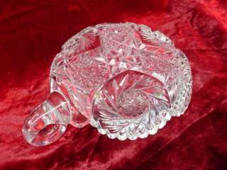   AMERICAN BRILLIANT CUT CRYSTAL GLASS Hobstar NAPPY BOWL Candy Dish