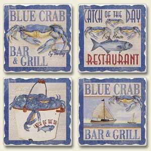  Maryland Blue Crab Bar & Grill Absorbent Coaster Set 
