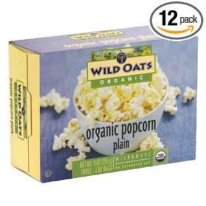Wild Oats Organic Popcorn, Plain, 9 Ounce Boxes (Pack of 12)  