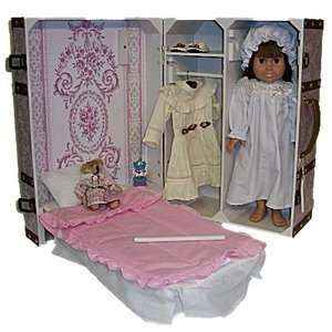   In Pink Storage Trunk with Murphy Bed for 18 Inch Dolls Toys & Games