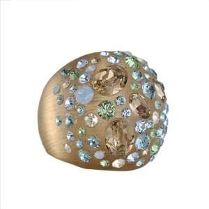  ALEXIS BITTAR   Warm Grey Blue Dome Dust Ring Jewelry