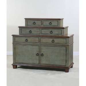  6 Drawer Stack Chest (Distressed Green) (47H x 54W x 22 