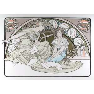  Alphonse Mucha, Heavenly Women, Estate Lithograph Poster 