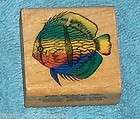 Tropical Fish   1994 Comotion Rubber Stamps #566   1 5/8 Square Block 