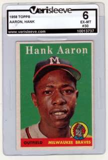 1958 Topps Hank Aaron Braves card #30 Graded 6 EX MT  