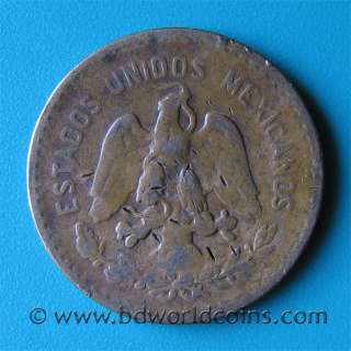 MEXICO 1921 Mo 5 CENTAVOS 28mm BRONZE coin KM#422  