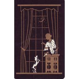   Single Art Deco Lady with Scottie Dog Playing Card 