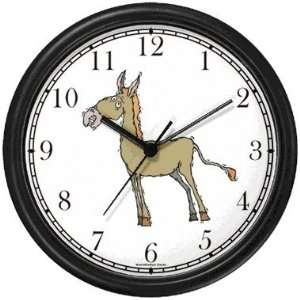 Donkey Cartoon Animal Wall Clock by WatchBuddy Timepieces (Slate Blue 