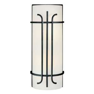 Iconic Collection 2 Light 16ö Black Wall Sconce with Etched White 