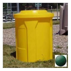  42 Gal. Round Receptacle, 4 Recycle Lid, Liner   Green 