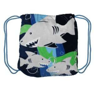  Capelli Hungry Sharks Beach Towel Backpack NAVY Toys 