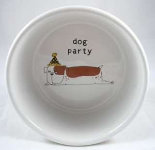 Party Dog Ceramic Pet Dog Bowl By Ursula Dodge For Signature Houseware 