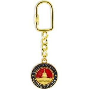 Washington DC Keychain   Gold/Red, Washington D.C. Keychains, D.C 