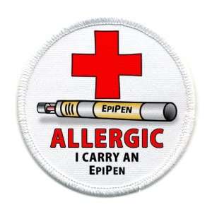  ALLERGY ALERT EPIPEN Medical 4 inch Sew on Patch 
