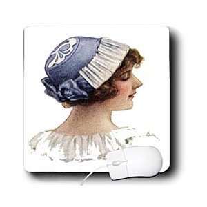     Victorian Lady With Blue Bonnet Bonnet   Mouse Pads Electronics