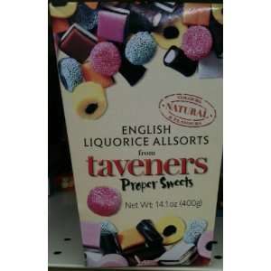 Taveners English Licorice Allsorts   14.1 oz. Box   All natural