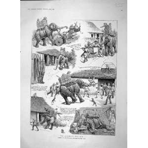    1896 Elephant Stampede Village Soldiers Sentrys War