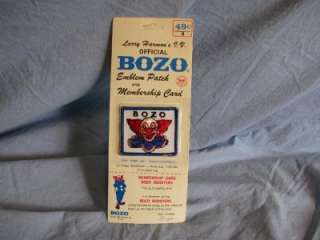   Larry Harmons TV Bozo Clown Membership Patch & Card MIB  