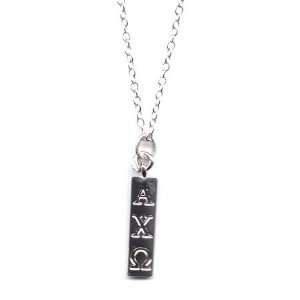  Alpha Chi Omega Sorority Silver Bar Necklace Jewelry