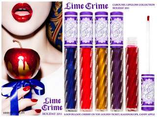 LIME CRIME Candy Apple Ruby Red Crimson Glitter Carousel Lip Gloss 