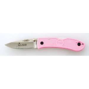 KA BAR Mini Dozier Folding Hunter Knife   Pink  Sports 