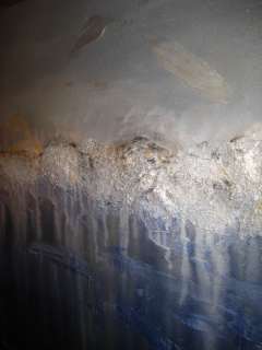 Pintura a óleo de plata azul abstracta Je Hlobik de Impasto 70 x 28 