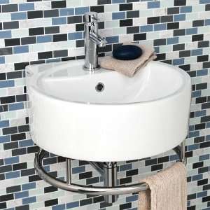    Limbrook Round Wall Mount Sink with Towel Bar