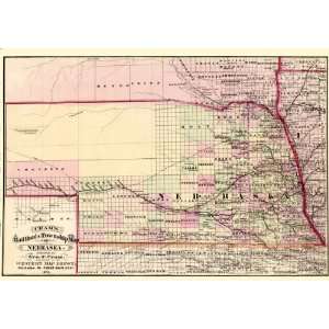  STATE OF NEBRASKA (NE) BY GEORGE F. CRAM 1875 MAP