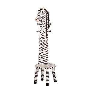  Childrens Animal Stool W/ Coat Rack   Zebra by Teamson 