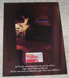 1984 ad Childrens Tylenol medicine McNeil sick BOY AD  