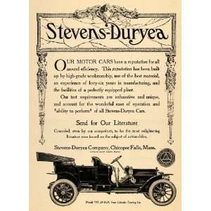  1910 Ad Stevens Duryea 4 Cylinder Touring Car Model X 