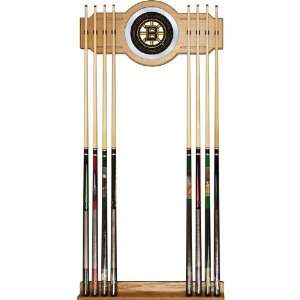   Boston Bruins 2 piece Wood and Mirror Wall Cue Rack 