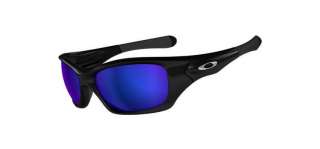 NEW OAKLEY PIT BULL ANGLING SPEC. POLISHED BLK SHALLOW BLUE POLARIZED 