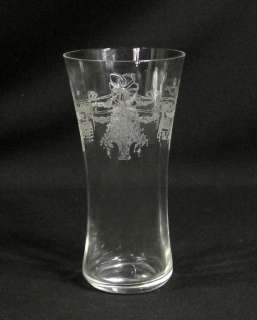 1900 ANTIQUE FRENCH BACCARAT ACID ETCHED GLASS CUP TUMBLER~FLOWER 
