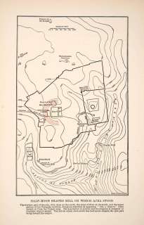 1908 Print Acra Jerusalem Israel Elevation Map Greek Fortress 