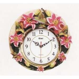 ORCHID 3 Dimensional Wall Clock BRAND NEW 